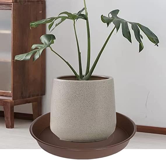 6 Pack of 7 inch Plant Saucer, Heavy Duty Plastic Plant Water Tray 7 inch Round, Flower Plant Saucers for Indoors No Holes, Plant Dishes Saucer for Planter 7"/8" (7", Chocolate)