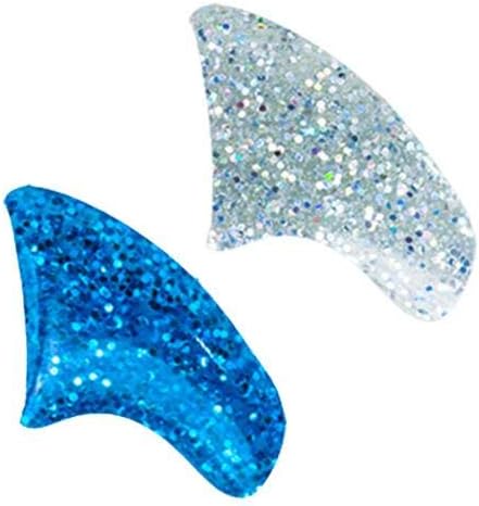 ICY Combo Soft Nail Caps Cats Claws 40pk (20 Silver Holo Glitter - 20 Blue Glitter) Medium Size