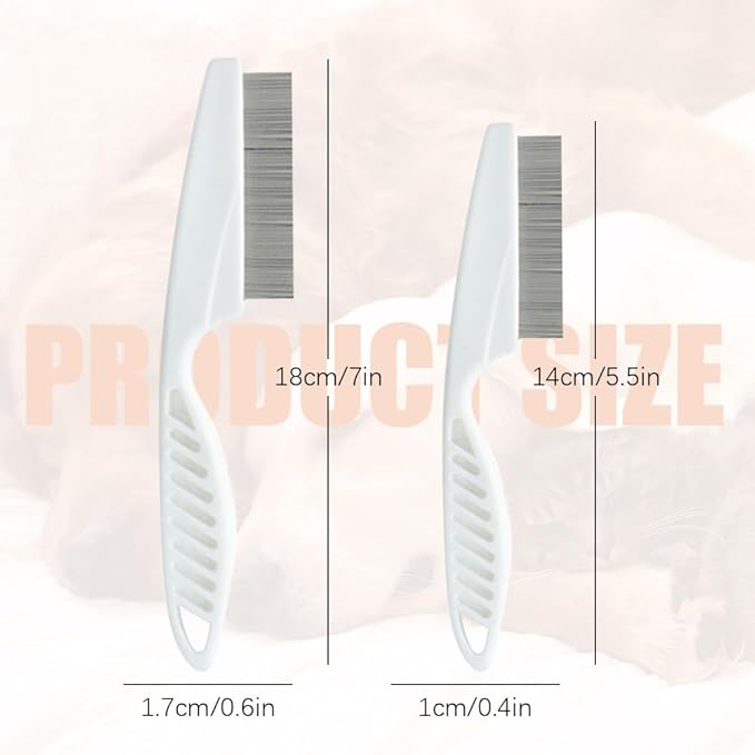 2 Pack Multifunctional Pet Comb, Upgrade Pet Grooming Brush Magic Tear Stain Removal Fine Tooth Stainless Massage Comb Kit for Puppies and Dogs (Pink)