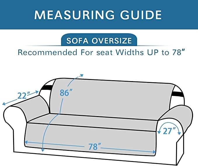 H.VERSAILTEX Reversible Sofa Slipcover Furniture Protector Water Resistant 2" Elastic Straps Sofa Cover Couch Covers Pets Fit Sitting Width Up to 78" (Oversized Sofa: 86" x 132", Desert Sage/Beige)