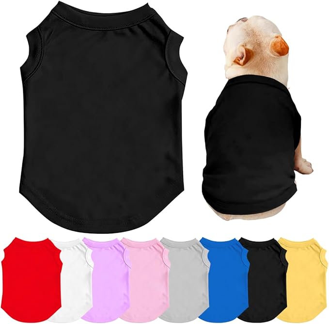 Personalized Dog Shirt Design Your Own Add Photo Text Logo Name Summer Breathable Dogs T-Shirt Clothes for Small Medium Large Pet, 1 PC Blank Black, 3XL