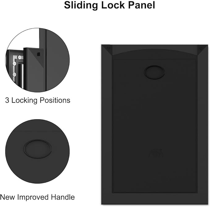 [MAVRICPOWER] Aluminum Medium Dog Door with 2 Sliding Lock Panels, Doggie Door for Exterme Weahter, Never Rust Pet Door for Small Dogs Up to 30 lbs