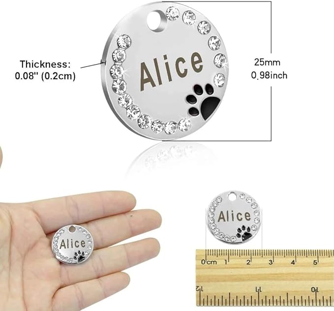 Personalized Dog/Cat Cute Paw Pet ID Tag with Unique Laser Engraving Name and Phone Number for Pet Collar or Key Chain (Green)