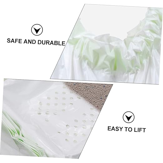7pcs Cat Litter Filter Pouches and Waste Disposal Bags for Litter Cleanup Design White Color Thick