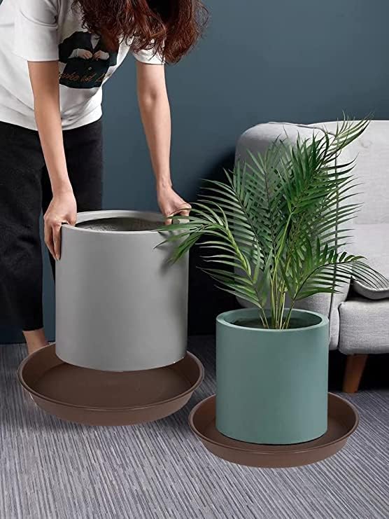 6 Pack of 7 inch Plant Saucer, Heavy Duty Plastic Plant Water Tray 7 inch Round, Flower Plant Saucers for Indoors No Holes, Plant Dishes Saucer for Planter 7"/8" (7", Chocolate)