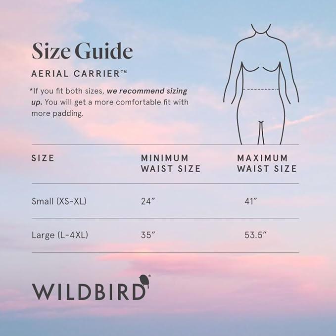 WildBird - Aerial Buckle Carrier - 2-24 Months - Standard (XS-XL) Desert Lark - Front & Back Carry - Cross Straps, Lumbar Support, Headrest, Hip Healthy, Baby Carrier - Baby Essentials - New Mom Gifts