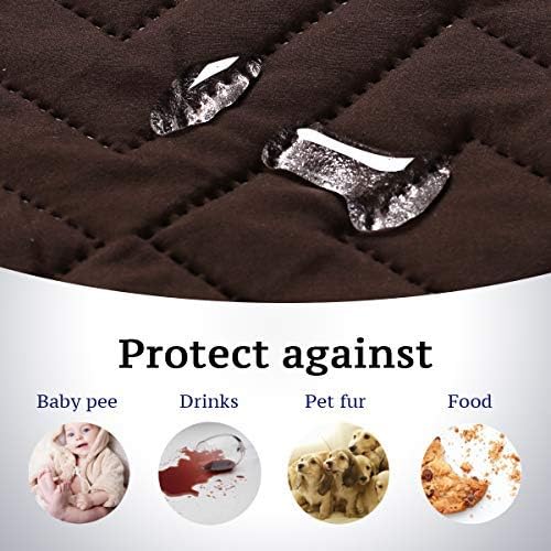 H.VERSAILTEX Reversible Chair Cover Furniture Protector Anti-Slip Couch Cover Water Resistant 2" Elastic Straps Chair Slipcover Pets Kids Fit Sitting Width Up to 21" (Chair:75" x 65", Brown/Beige)