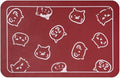 YCT Cat Food Mat, Cat Mat for Food and Water, Pet Feeding Mat, Non-Slip Super Absorbent, with Multiple cat Heads Logo, 24 x 16.9 inches, Red