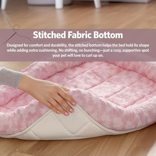 MidWest Homes for Pets QuietTime Fashion XS Dog Bed – Pink Faux Fur Bolster, Ultra-Soft and Machine Washable, Fits 22-Inch Crates and Carriers, for Small Dogs and Cats
