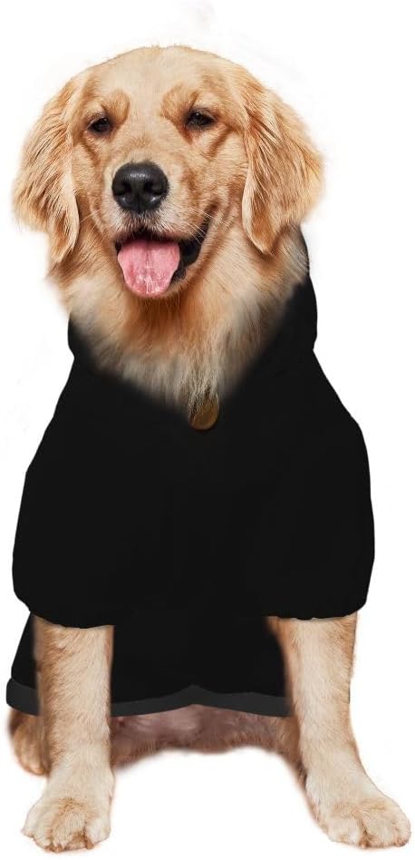 Customized Dog Hoodie with Name Logo Personalized Text Soft & Warm for Puppy Sweatshirt Hooded for Small Medium Large Dogs Girl/Boy Cats/Kitten, 1PC, Blank Black, XL