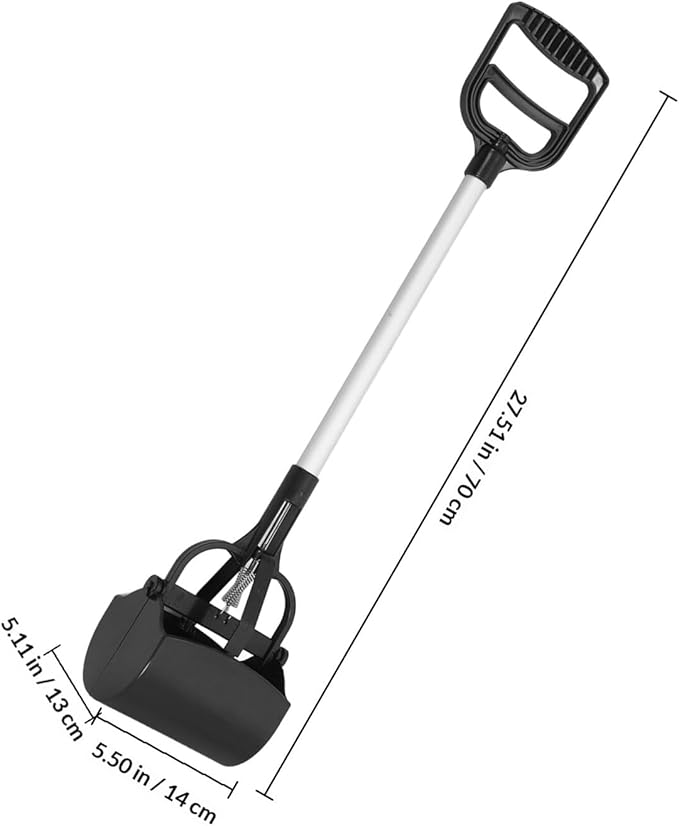 Cabilock Pet Poop Scoop Long Handle Dog Waste Picker Outdoor Cleaning Tool Black for Easy Pet Waste Pickup Random Color