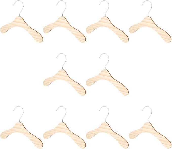 10pcs 8.66-inch Wear-Resistant Wooden Pet Hangers for Dogs and Cats, Household Dog Clothes Hangers, Sturdy Cat Accessories for Daily Clothing Organization