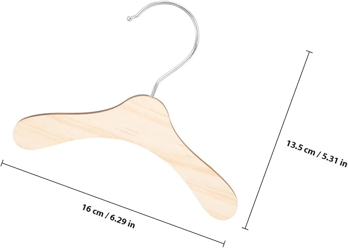 Wooden Dog Clothes Hangers 8.66 Inch Small Pet Apparel Hangers Wear-Resistant Household Dog and Cat Clothes Storage Accessory