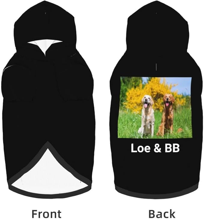 Personalized Dog Hoodie Customized with Name Photo Pet Warm Sweater Hoodie for Medium Large Dogs & Cat Puppy, MediumPurple, XL