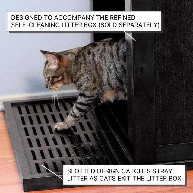 Refined Self Cleaning Litter Box Cabinet-Litter Catch Mahogany
