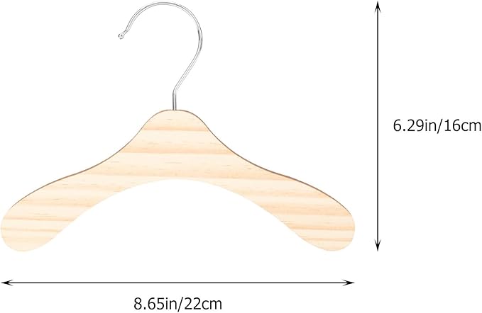 Toyvian 10pcs 8.66-inch Wooden Dog Hangers Large Pet Clothes Hangers Sturdy Household Cat Accessories for Closet Organization