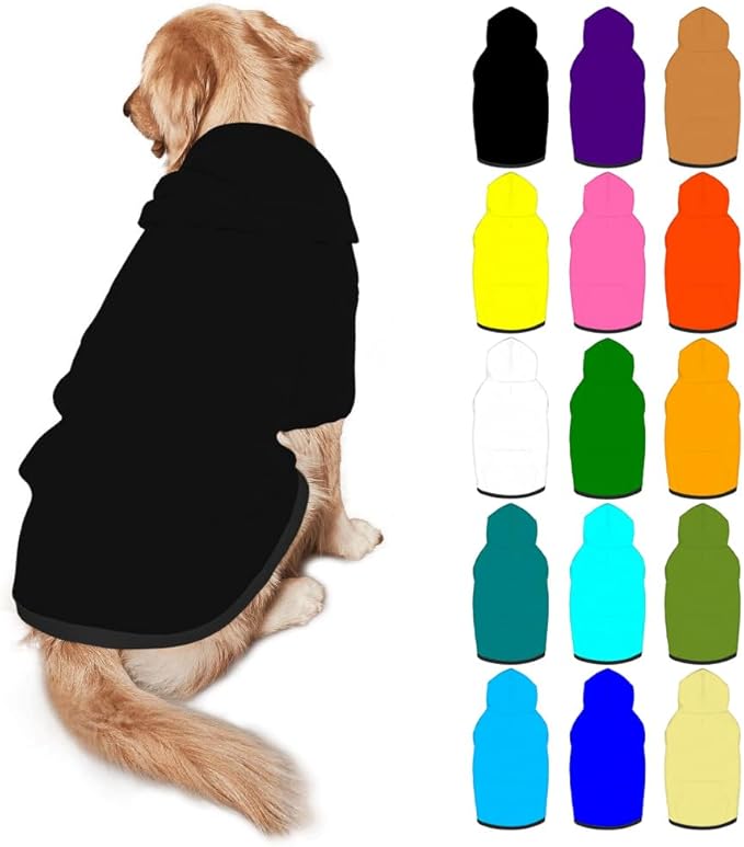 Custom Dog Hoodie Personalized Photo Text Logo Name Dog Clothes, Soft & Warm for Puppy Sweatshirt Hooded for Small Medium Large Dogs Girl/Boy Cats/Kitten, 1PC, Blank Black, S