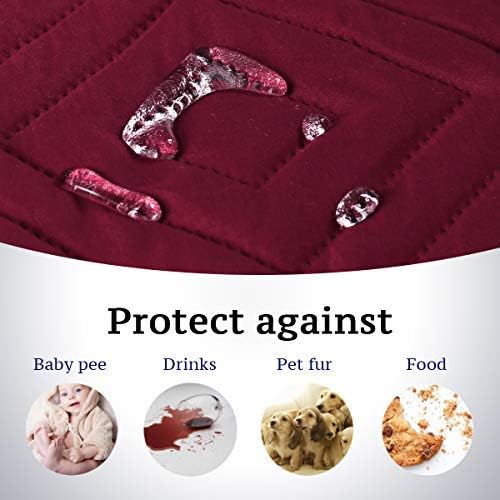 H.VERSAILTEX Reversible Sofa Slipcover Furniture Protector Water Resistant 2" Elastic Straps Sofa Cover Couch Covers Pets Kids Fit Sitting Width Up to 78" (Oversized Sofa: 86" x 132", Red/Tan)