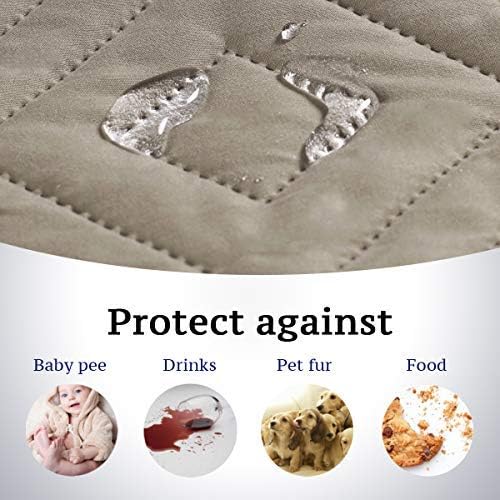 H.VERSAILTEX Reversible Loveseat Cover Furniture Protector Anti-Slip Water Resistant 2" Elastic Straps Couch Covers Pets Kids Fit Sitting Width Up to 54"(Oversized Loveseat: 75" x 98", Khaki/Beige)