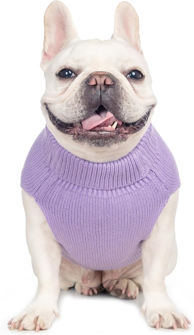 Stretchy Cat Sweater - 17 Colors & 6 Sizes | Snug Winter-Ready Knit for Boy/Girl Cats & Kittens(Purple, Small)