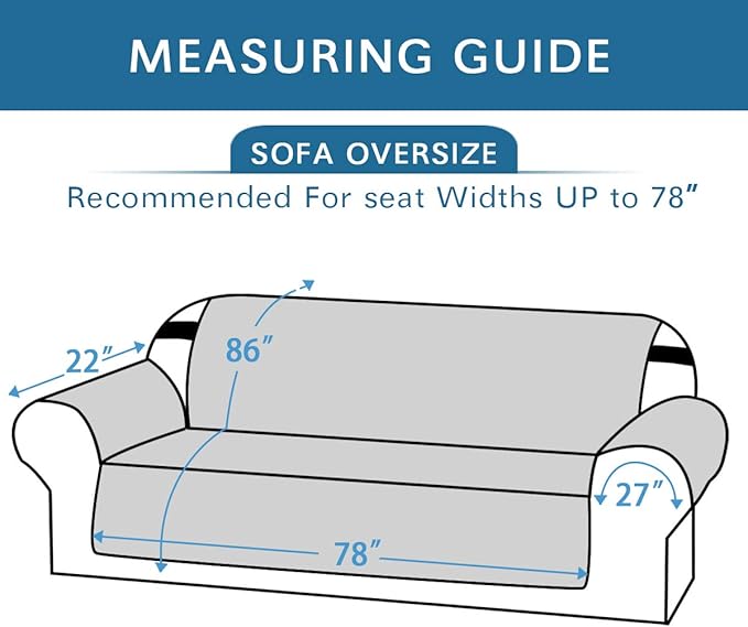 H.VERSAILTEX Reversible Sofa Slipcover Furniture Protector Water Resistant 2" Elastic Straps Sofa Cover Couch Covers Pets Kids Fit Sitting Width Up to 78" (Oversized Sofa: 86" x 132", Brown/Beige)
