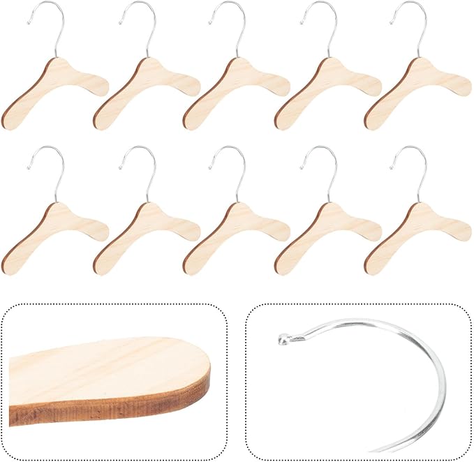Wooden Dog Hangers 8.66 Inch Small Pet Hangers Wear-Resistant Solid Wood for Dogs and Cats Household Pet Accessory
