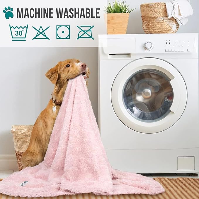 PetAmi Pink Fluffy Soft Dog & Cat Blanket, Sherpa Fleece, Calming Pet Blanket Throw for Bed & Sofa, X-Large 60x80