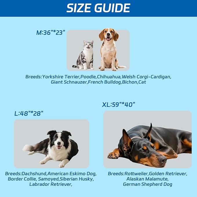Dog Cooling Mat Self Coolings Foldable Cooling Pad for Dog in Summer Coolings Mat for Dogs and Cats Machine Washable (Rectangle,Gray, Medium-36 L x 23" W)