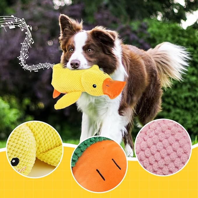 Dog Toys for Aggressive Chewers,2025 Upgraded Dog Chew Toys for Small Large Dogs,Indestructible Puppy Teething Toys,Plush Yellow Stuffed Duck Toy (Yellow, Large)