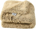 PJYuCien Dog Blankets for Small Medium Dogs Washable - Fluffy Fuzzy Cat Blanket for Couch, Puppy Throw for Furniture with Polyester Fleece, Super Soft Plush for Pet Kitten Doggy, Brown, 30" x 40"