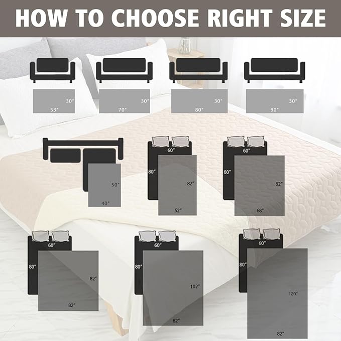 Ameritex Pet Bed Cover Dog Bed Blanket for Sofa and Furniture Waterproof New Pattern Design (40x50 Inch, Dark Grey)