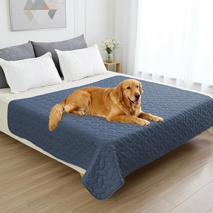 Ameritex Pet Bed Cover Dog Bed Blanket for Sofa and Furniture Waterproof New Pattern Design (68x82 Inch, Navyblue)