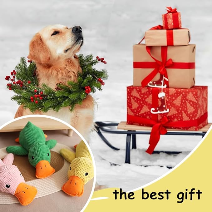 2025 Upgraded Dog Toys, New Durable Calming Duck Toys, Dog Toys for Aggressive Chewers with Soft Squeaker, Fun for Indoor Puppies and Senior Pups (3 Pcs, S-8.66 * 9.87in)