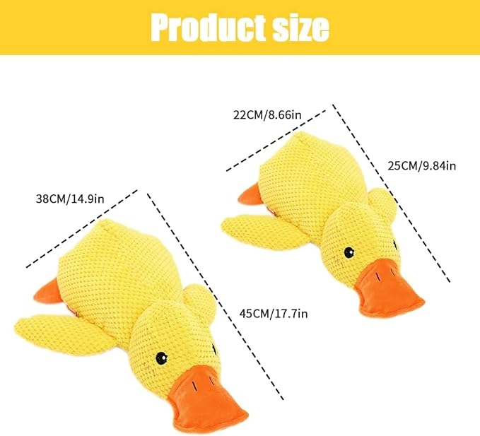 2025 Upgraded Dog Toys, New Durable Calming Duck Toys, Dog Toys for Aggressive Chewers with Soft Squeaker, Fun for Indoor Puppies and Senior Pups (Green, S-8.66 * 9.87in)