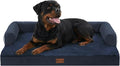 Orthopedic Dog Beds for Extra Large Dogs, Waterproof Egg Crate Foam XL Dog Bed with Sides 48x30Inch, Big Dogs Couch Beds with Removable Washable Cover and Nonskid Bottom, Navy Blue