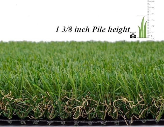 ALTRUISTIC Artificial Grass 13FTX35FT(455 Square Feet), Realistic Fake Grass Deluxe Turf Synthetic Thick Lawn Pet Turf, 1 3/8” Height, Outdoor Decor, Customized