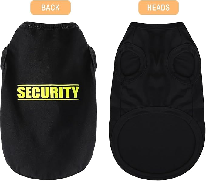 Discover Cozy Cotton Canine Wear: Soft, Lightweight, and Breathable Dog Shirt Vest with Eye-Catching Graphics(Security), Keeping Your Furry Friend Warm and Comfy! Grey M