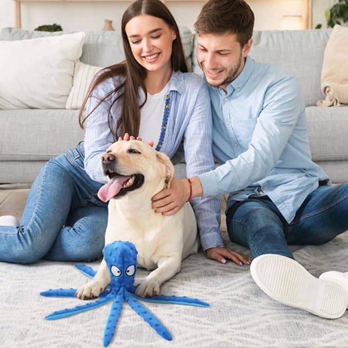 Octopus Dog Toys, No Stuffing Crinkle Dog Toys for Aggressive Chewers, Durable Interactive Chew Toys for Small, Medium and Large Dogs Training and Reduce Boredom (Purple)