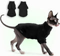 Fleece Sphynx Cat Clothes Soft Hairless Cat Clothes Pullover Cat Sweater for Chihuahua All Season Light and Warm Kitten Cloth for Cats Only Puppy Clothes Small Dog Sweater (Black, XX-Large)