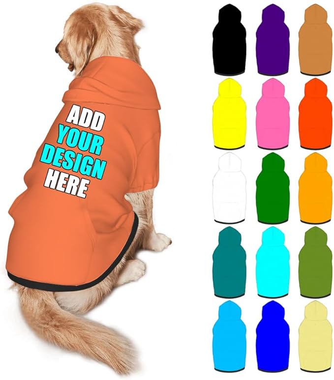 Custom Dog Clothes with Photo Name Logo Personalized Dog Sweaters for Small Medium Large Dogs Breathable Warm, Coral, XXL