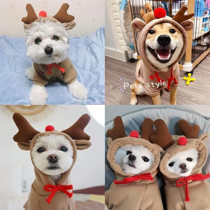 Warm Dog Winter Clothes Cute Fruit Dog Coat Hoodies Fleece Pet Dogs Costume Jacket for French Bulldog Chihuahua Ropa para Perro(Coffee,S)