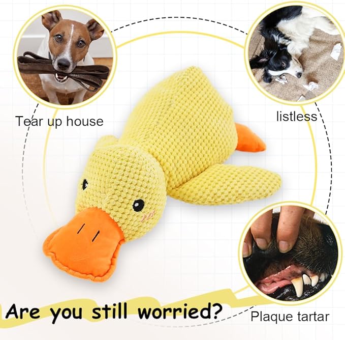 2025 Upgraded Dog Toys, New Durable Calming Duck Toys, Dog Toys for Aggressive Chewers with Soft Squeaker, Fun for Indoor Puppies and Senior Pups (Pink, XL-14.9 * 17.7in)