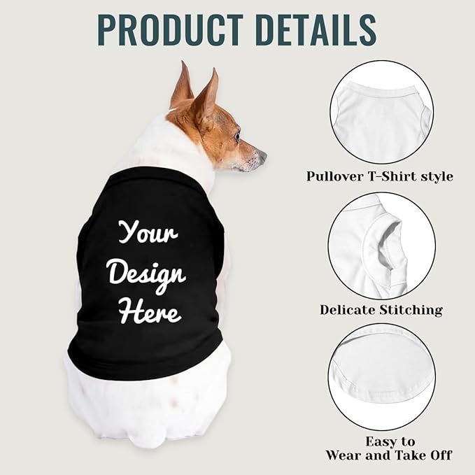 Custom Dog Shirt with Photo Name Logo Personalized Summer Breathable Cloth for Small Medium Large Pet Dogs Puppy Cats, 5XL
