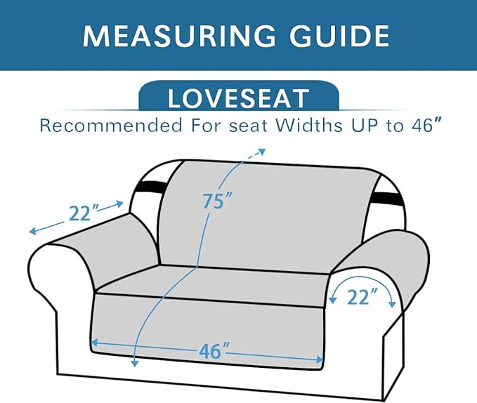 H.VERSAILTEX Reversible Loveseat Cover Furniture Protector Anti-Slip Water Resistant 2 Inch Wide Elastic Straps Couch Covers Pets Kids Fit Sitting Width Up to 46"(Love Seat: 75" x 90", Brown/Beige)