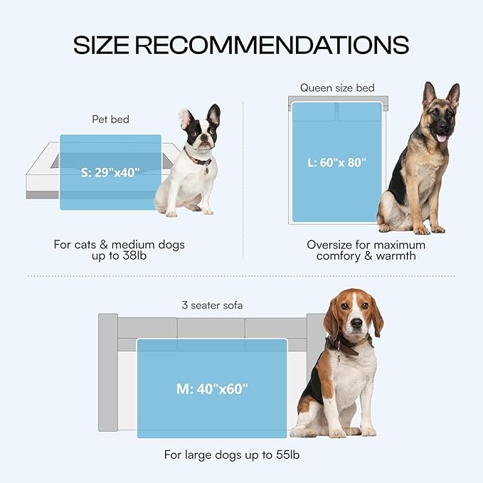 Luciphia Premium Cooling Dog Blanket for Small Medium Dogs Q-max>0.4 Washable Self-Cooling Cat Pet Mat Puppy Breathble Calming Throw for Beds Couches (Light Grey,40x60 inches)