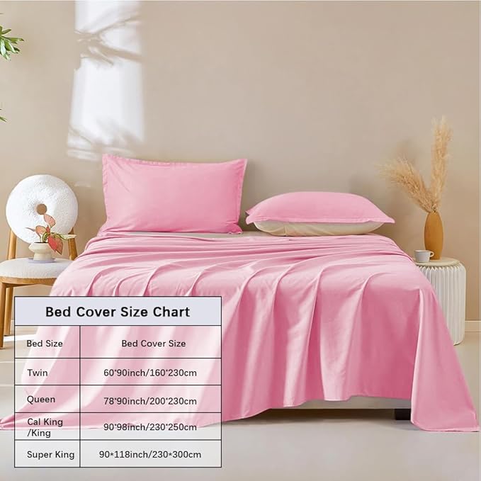 DUJUIKE Waterproof Bed Cover for Dog and Cats,Pet Hair Resistant Bed Sheet Cover, Protective Bed Liner Cover with 100% Waterproof Breathable Thin Fabric (Pink, Queen 78 * 90 inch)