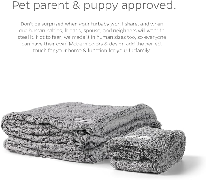 Pet Parents Premium Pet Blanket - Water Resistant Dog & Cat Blanket, Perfect for Crates, Calming, Large, Medium & Small Dogs, Puppy Size: 50x60, Color: Slate