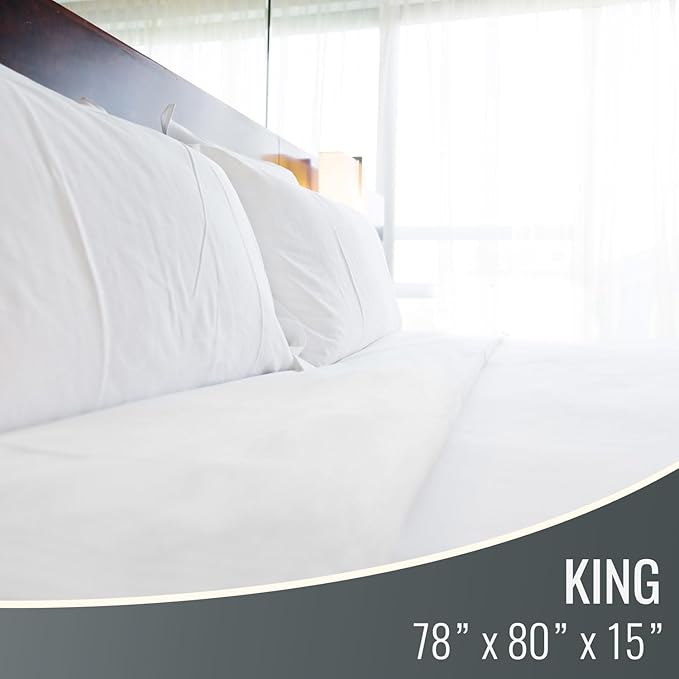 DMI Waterproof Mattress Protector, Mattress Pad, Waterproof Mattress Cover, Bed Pad and Bed Coverr, Encased Zippered Fit, King, White