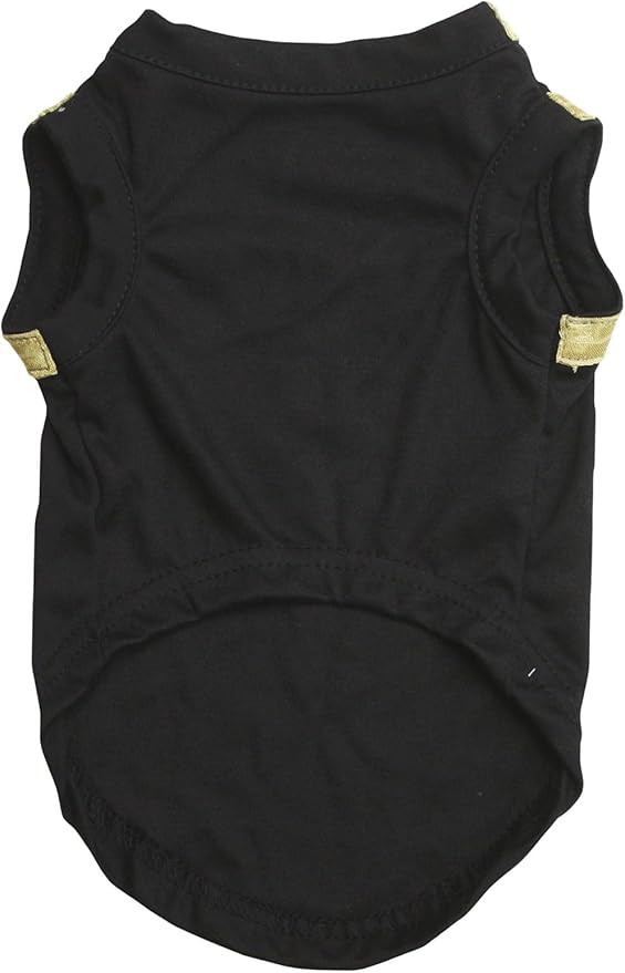 Petitebella Bling Happy New Year Puppy Dog Shirt (Black/Bright Gold, Large)