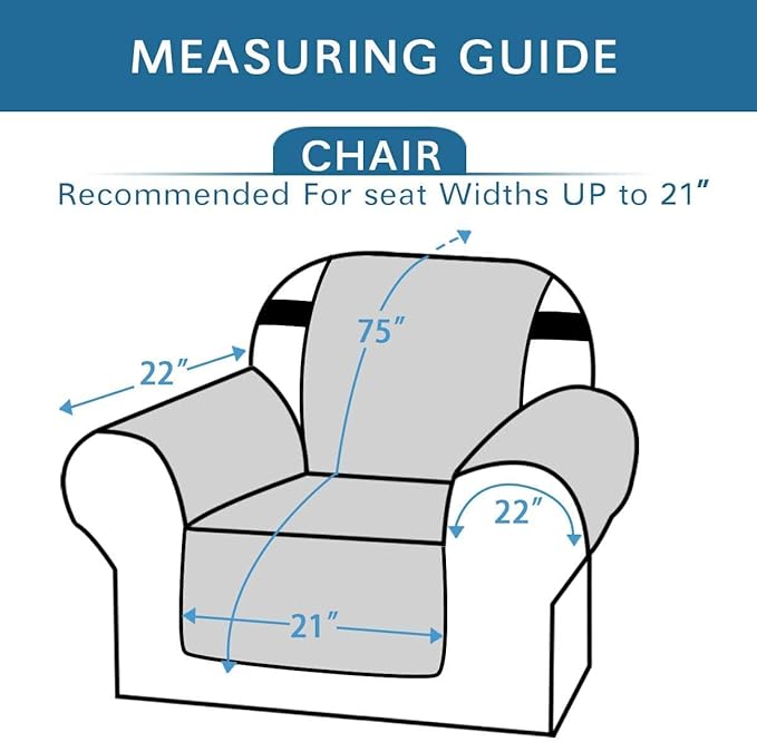 H.VERSAILTEX Reversible Chair Cover Furniture Protector Anti-Slip Couch Cover Water Resistant 2" Elastic Straps Chair Slipcover Pets Fit Seat Width Up to 21" (Chair:75" x 65", Christmas Green/Beige)